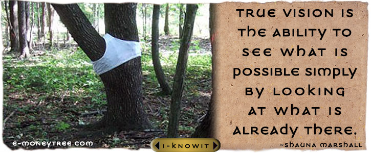 True Vision is the ability to see what is possible simply by looking at what is already there.  ~Shauna Marshall